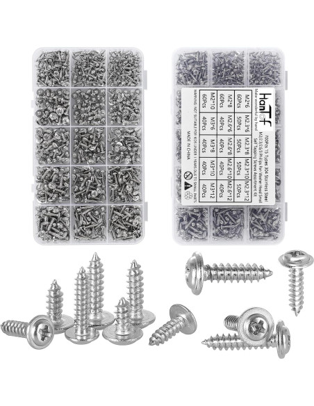 700 Tornillos Phillips con Arandela Autoperforantes Acero Inoxidable 304