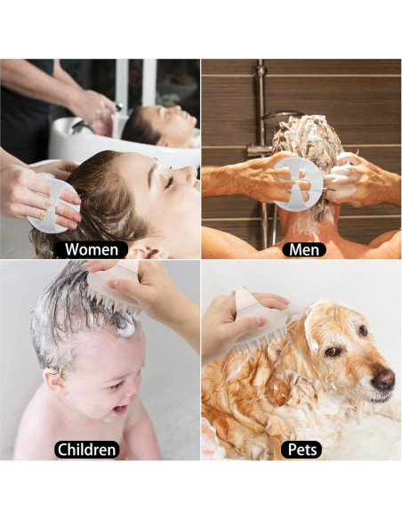 Cepillo Masajeador BTYMS para Cuero Cabelludo Beige