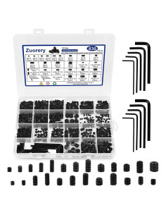 Kit de Tornillos Allen 830 Pcs Metrico + SAE Zuorery