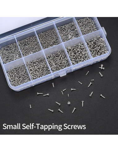Kit de Tornillos Mini 1200 Pcs Niquelado M1/M1.2/M1.4/M1.7