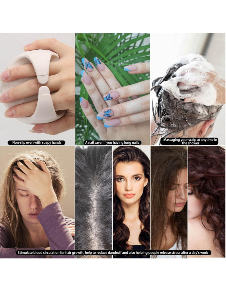 Cepillo Masajeador BTYMS para Cuero Cabelludo Beige