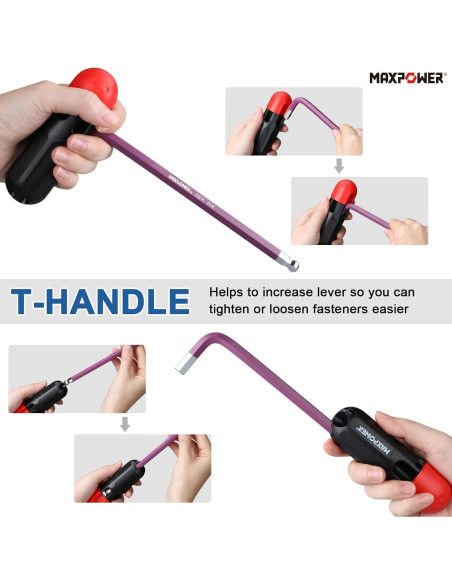 Juego de Llaves Allen MAXPOWER 18 Piezas Acero Cromo Vanadio