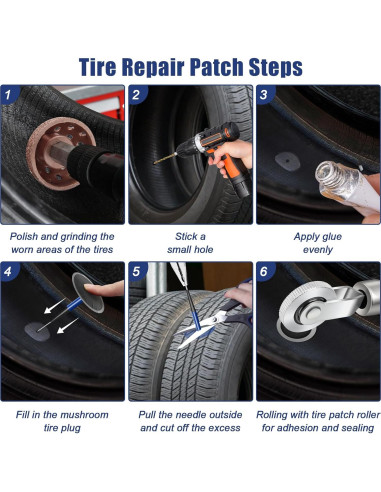Kit de Parcheo para Neumáticos Anglekai 24+3PCS - Herramientas y Parches
