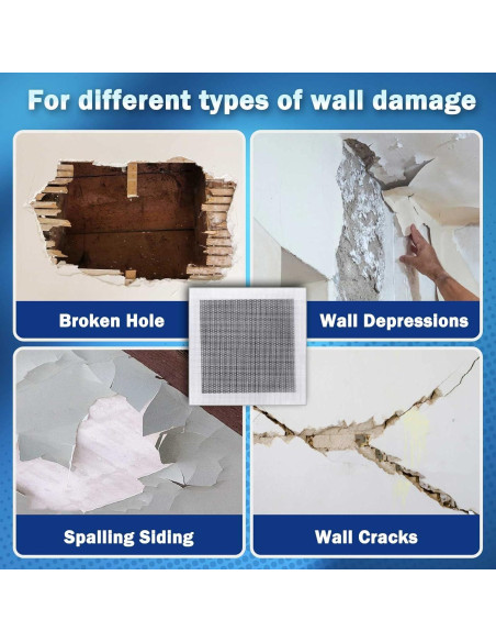 Kit de Reparación de Paneles de Yeso Seloom 25.4 cm Autoadhesivo