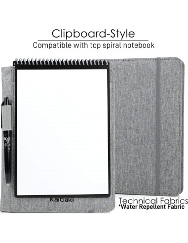 Funda Folio Kaitiaki Gris Tamaño Ejecutivo A5 con Bolsillos