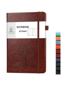 Cuaderno de Puntos A5 Daofary Cuero Marrón 160 Páginas 100gsm