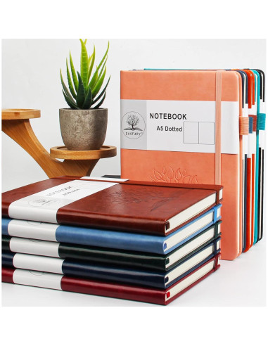 Cuaderno de Puntos A5 Daofary Cuero Marrón 160 Páginas 100gsm