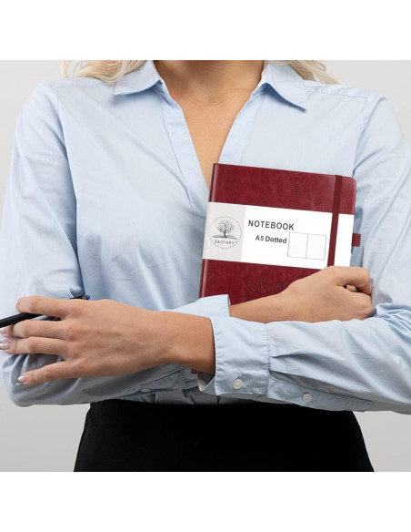 Cuaderno de Puntos A5 Daofary Cuero Marrón 160 Páginas 100gsm