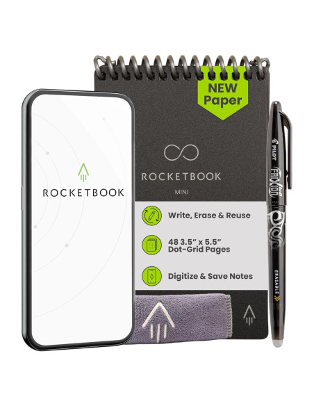 Bloc de Notas Inteligente Rocketbook Mini Negro 8.9x14 cm