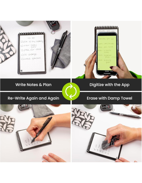 Bloc de Notas Inteligente Rocketbook Mini Negro 8.9x14 cm