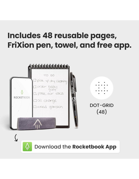 Bloc de Notas Inteligente Rocketbook Mini Negro 8.9x14 cm