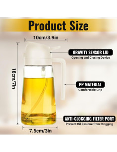 Botella dispensadora de aceite de oliva MEIDAYAI 473ml blanca 2