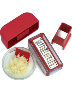 Picador de Ajo Microplane Rojo - Acero Inoxidable 130g 2