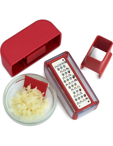 Picador de Ajo Microplane Rojo - Acero Inoxidable 130g