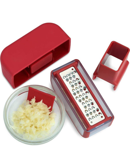 Picador de Ajo Microplane Rojo - Acero Inoxidable 130g