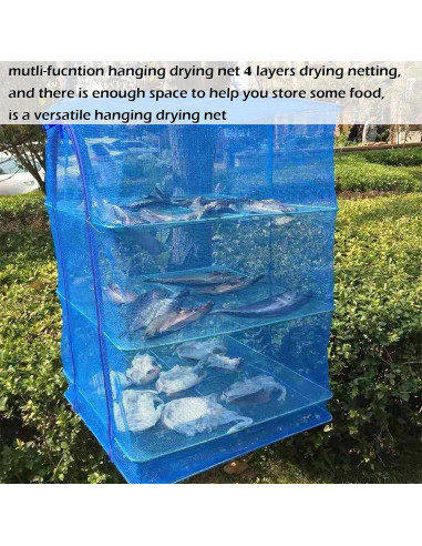 Estante de Secado Plegable WEISGJA 4 Capas Nylon Azul 65x35 cm