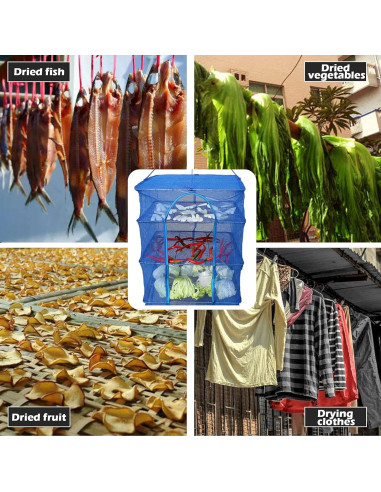 Estante de Secado Plegable WEISGJA 4 Capas Nylon Azul 65x35 cm