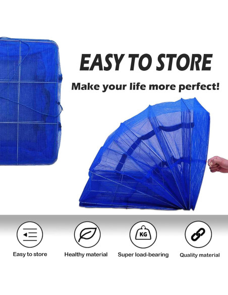 Estante de Secado Plegable WEISGJA 4 Capas Nylon Azul 65x35 cm Estante de Secado Plegable WEISGJA 4 Capas Nylon Azul 65x35 cm