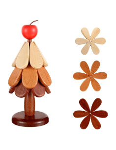 Juego de Trivetes de Madera JHHJIFY en Forma de Árbol de Navidad