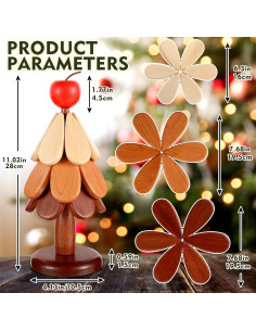 Juego de Trivetes de Madera JHHJIFY en Forma de Árbol de Navidad 2