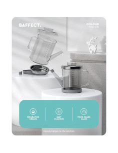 Separador de Grasa Baffect 1L de Vidrio con Colador Fino 2