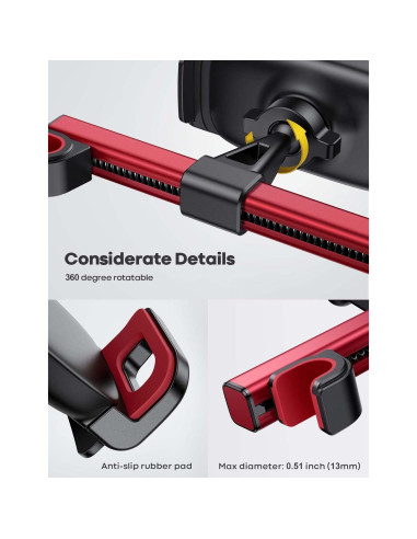 Soporte para Tableta Lamicall Rojo para Auto 4.7-13"