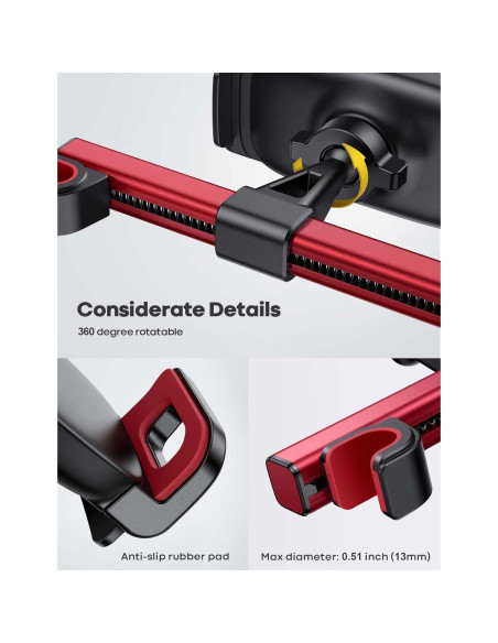 Soporte para Tableta Lamicall Rojo para Auto 4.7-13"