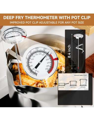 Filtro de Aceite de Acero Inoxidable 2L Sinyway con Termómetro