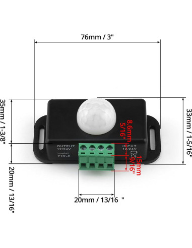 Interruptor LED con Sensor de Movimiento QWORK 12-24V 6A