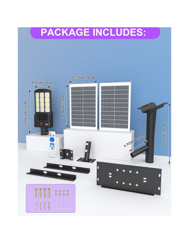 Luces Solares de Calle JAYNLT Y-12000W 6500K IP67 900000LM