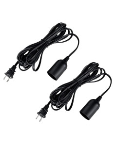 Lámpara Colgante Extensión Simple Deluxe 4.57m E26 Negro 2 Paquete