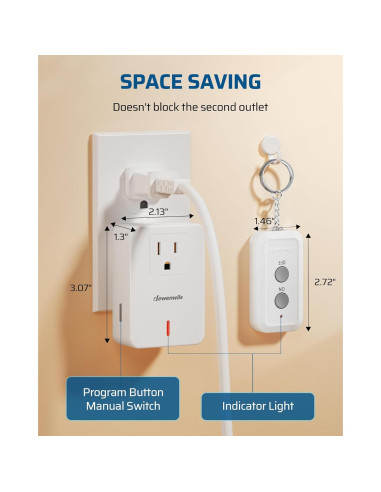 Enchufe de Control Remoto Inalámbrico Dewenwils 3 Patas 1200W