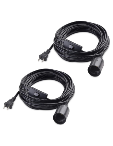 Cable de Luz Colgante con Interruptor Cable Matters 7.62m Negro