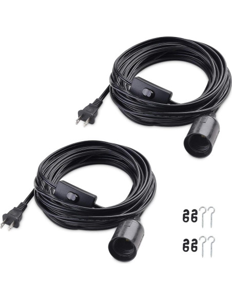 Cable de Luz Colgante con Interruptor Cable Matters 7.62m Negro