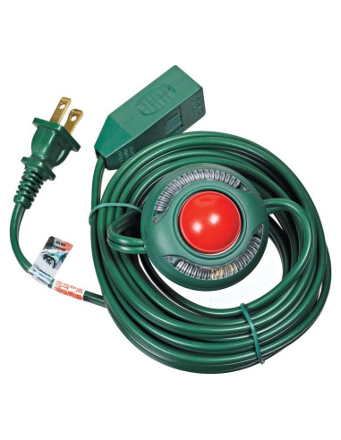 Cable de Extensión con Interruptor de Pie Woods 4.57m Verde