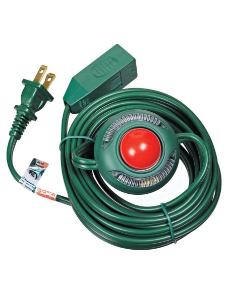 Cable de Extensión con Interruptor de Pie Woods 4.57m Verde