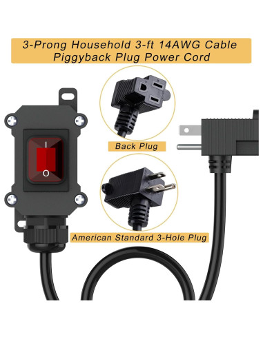 Interruptor de Cable en Línea KarlKers 3FT IP67 20A 250V