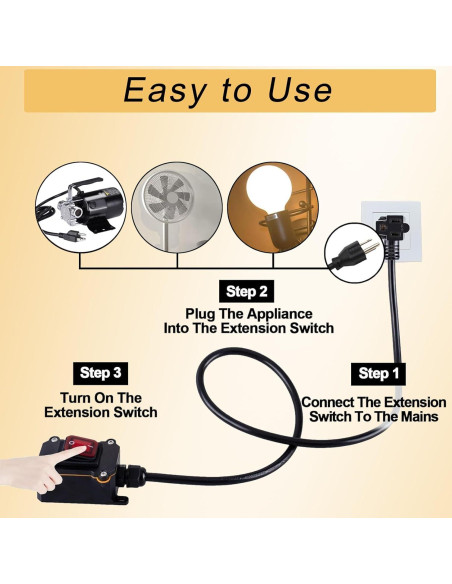 Interruptor de Cable en Línea KarlKers 3FT IP67 20A 250V
