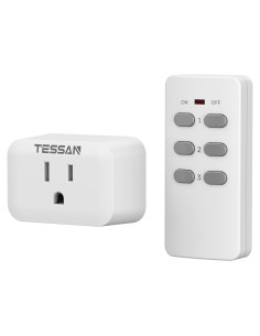 Enchufe Eléctrico Inalámbrico TESSAN con Control Remoto 15A