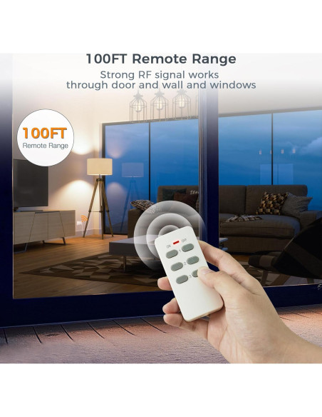 Enchufe Eléctrico Inalámbrico TESSAN con Control Remoto 15A