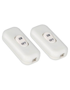 Interruptor de Cable Inline On/Off 2PCS Zo.Yehaa Blanco