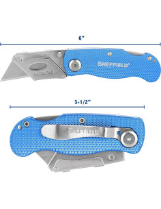 Cuchillo Utility Plegable Sheffield 12113, Mango Aluminio Azul 2