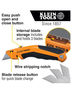 Cuchillo Utility Retráctil Klein Tools 44133 con Destripador 2