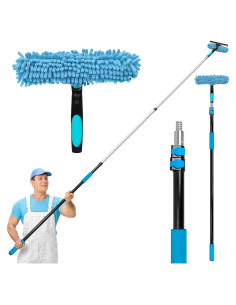 Kit de Limpieza de Ventanas MAVRIZ 2 en 1 con Polo Extensible 3.66m