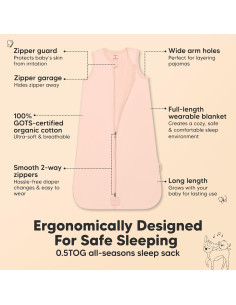 Saco de Dormir para Bebés KeaBabies 0.5TOG Algodón Orgánico 2 Pcs 2