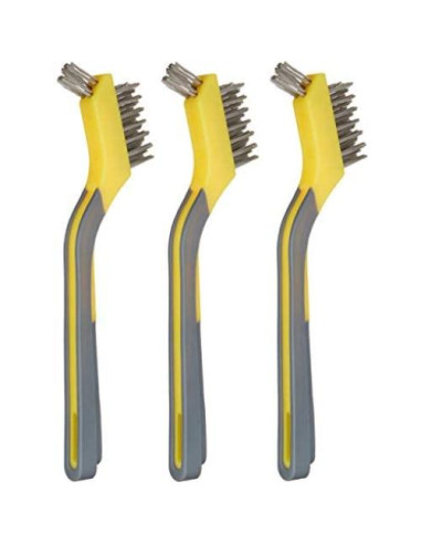 Cepillos Mini de Acero Inoxidable Amazon Basics - Paquete de 3