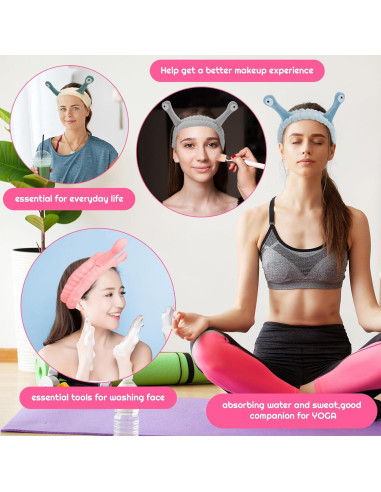 Diademas de Caracol DragonflyDreams - 4 Paquetes para Cuidado Facial