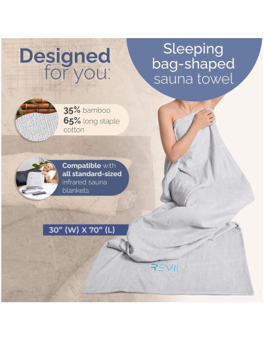 Toalla de Inserción para Sauna REVIIV 70x30 cm 3 Piezas