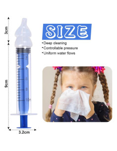 Irrigador Nasal Portátil YJWZWE para Bebé 10ml Silicona 2Pcs 2