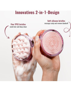 Masajeador de cuero cabelludo SHINLEA 2 en 1 Rosa 2